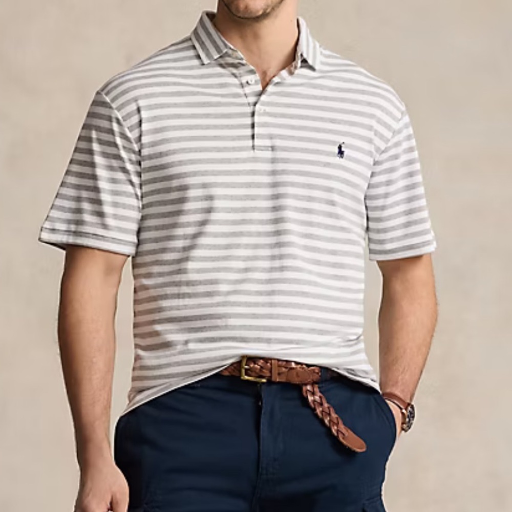 Polo by Ralph Lauren Striped Soft Cotton Polo Shirt Big & Tall 2XB